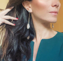 Load image into Gallery viewer, Earrings, Tear-Drop Long Festive Holiday Evening