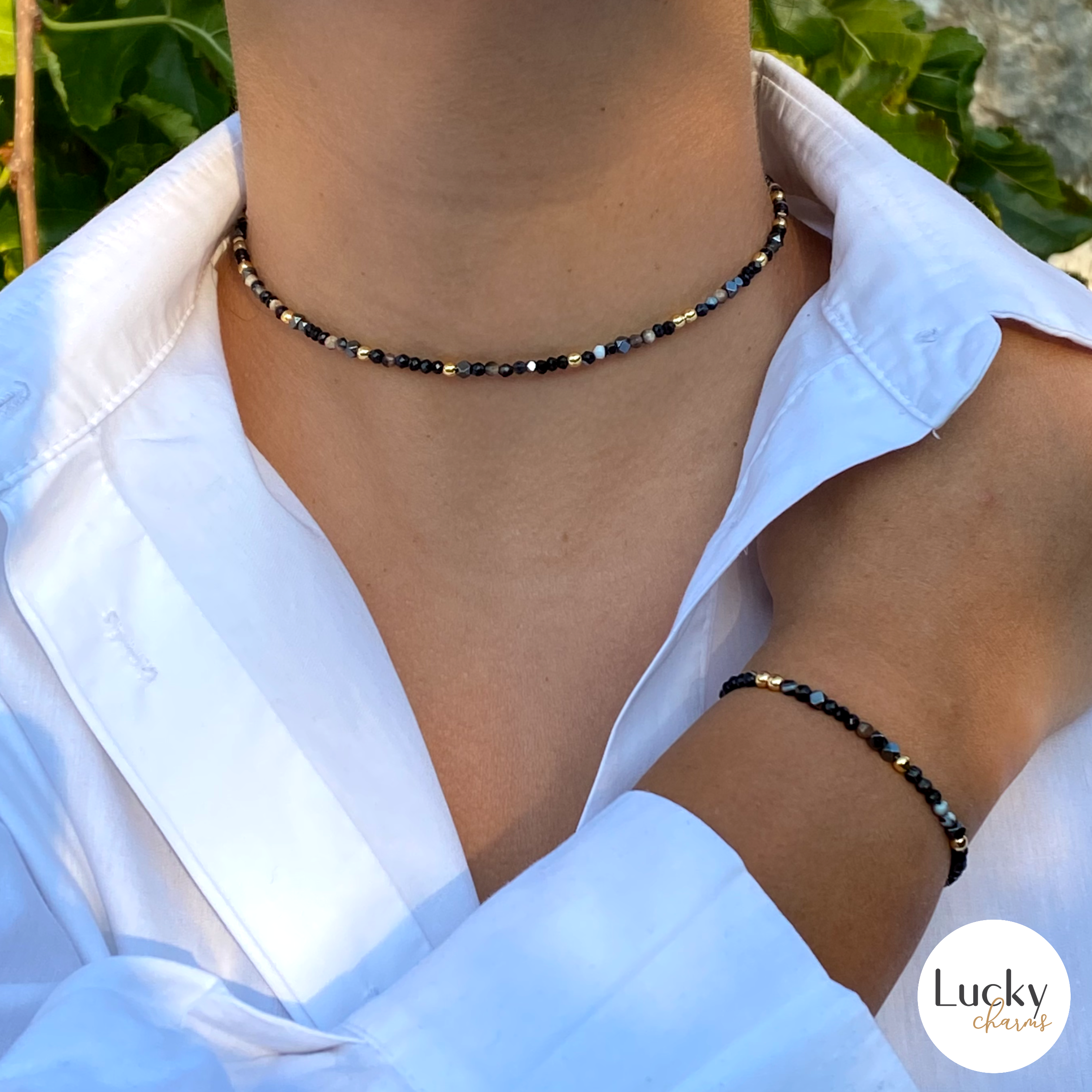 Hematite choker necklace sale