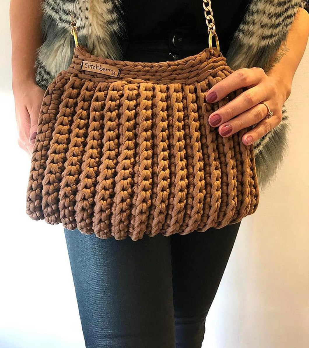 Crochet Small Beige Purse