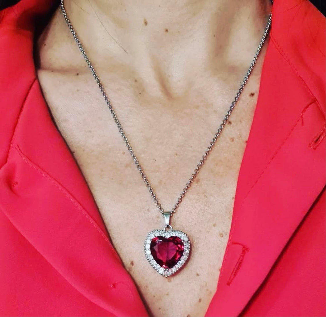 Necklace, With Red Heart